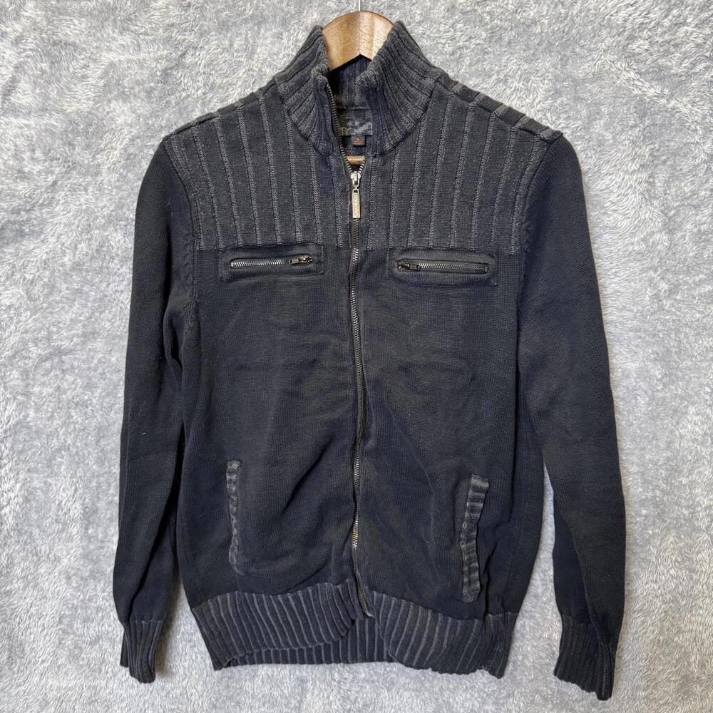 G by Guess Men's Black Full-Zip Sweater Medium